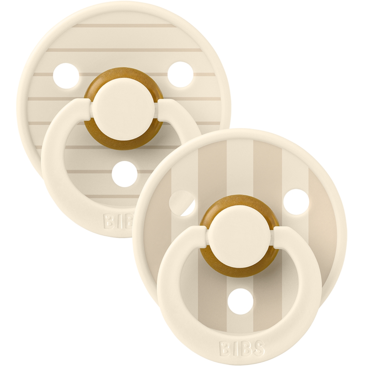Bibs - Lot de 2 sucettes en latex Studio Colour Ivory-Vanilla (0-6 mois)