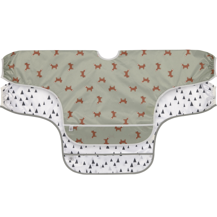 Lassig - Lot de 2 bavoirs manches longues avec poche Little Forest Renard