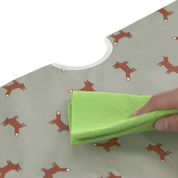 Lot de 2 bavoirs manches longues avec poche Little Forest Renard (Lassig) - Image 1