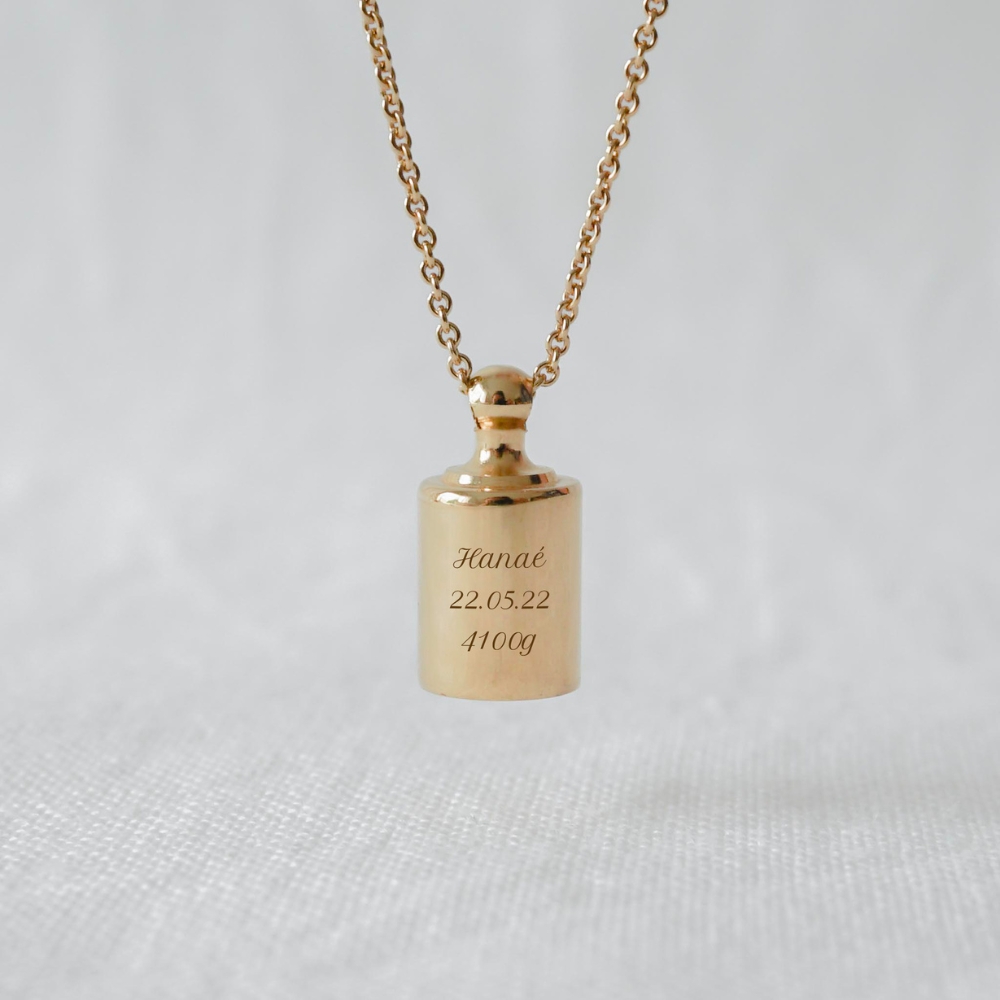 Collier personnalisable plaqué or jaune (Mon Petit Poids) - Image 5