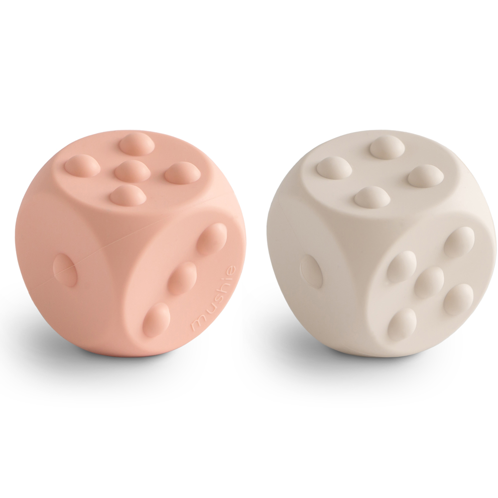 Lot de 2 balles sensorielles Blush-Shifting sands (Mushie) - Image 1