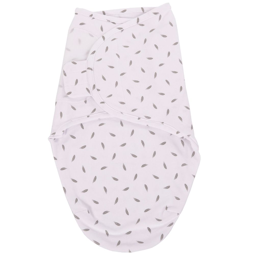 Bo Jungle - Couverture d'emmaillotage Plumes grises (0-4 mois)