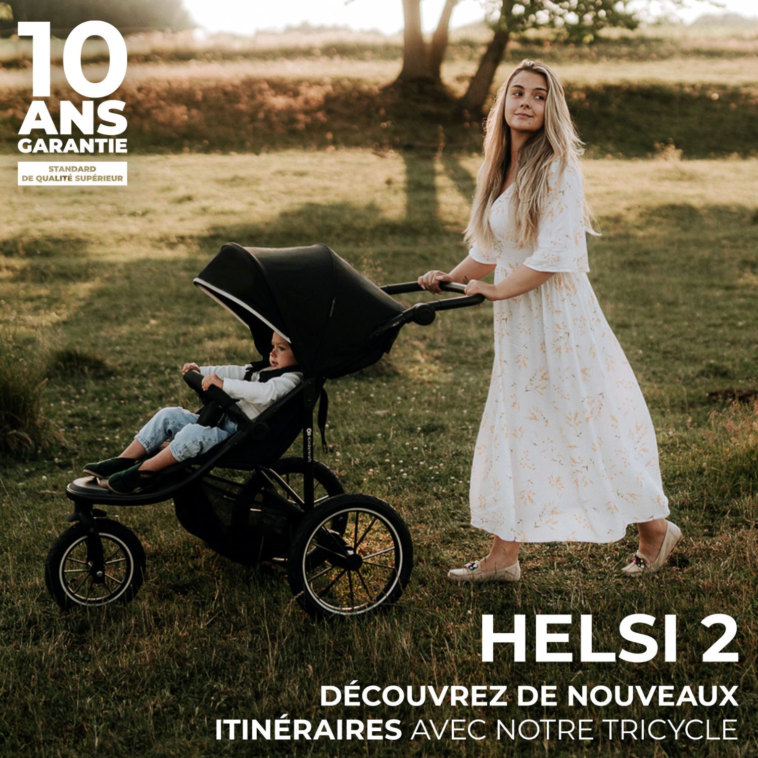 Poussette tout-terrain Helsi 2 Black (Kinderkraft) - Image 1