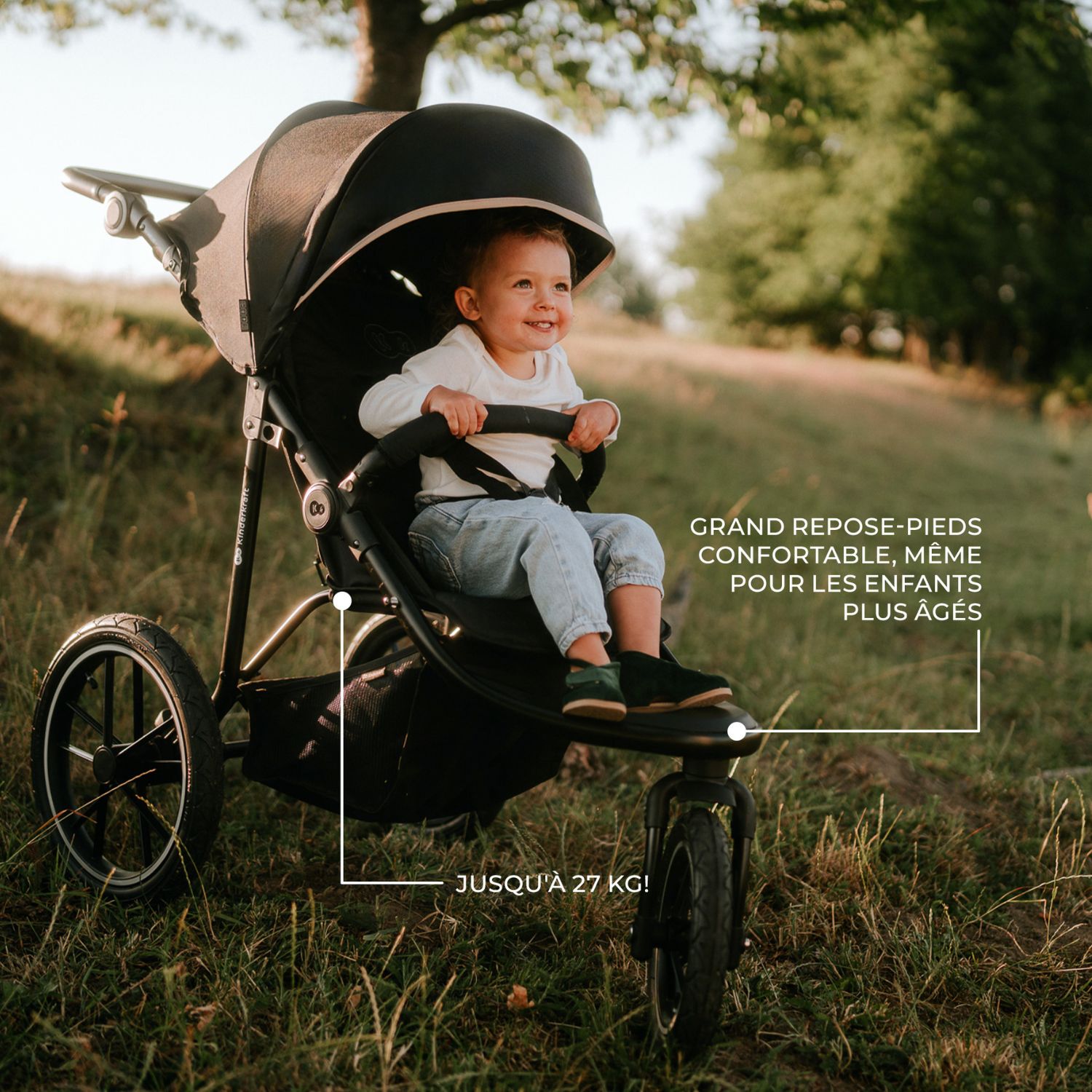 Poussette tout-terrain Helsi 2 Black (Kinderkraft) - Image 3