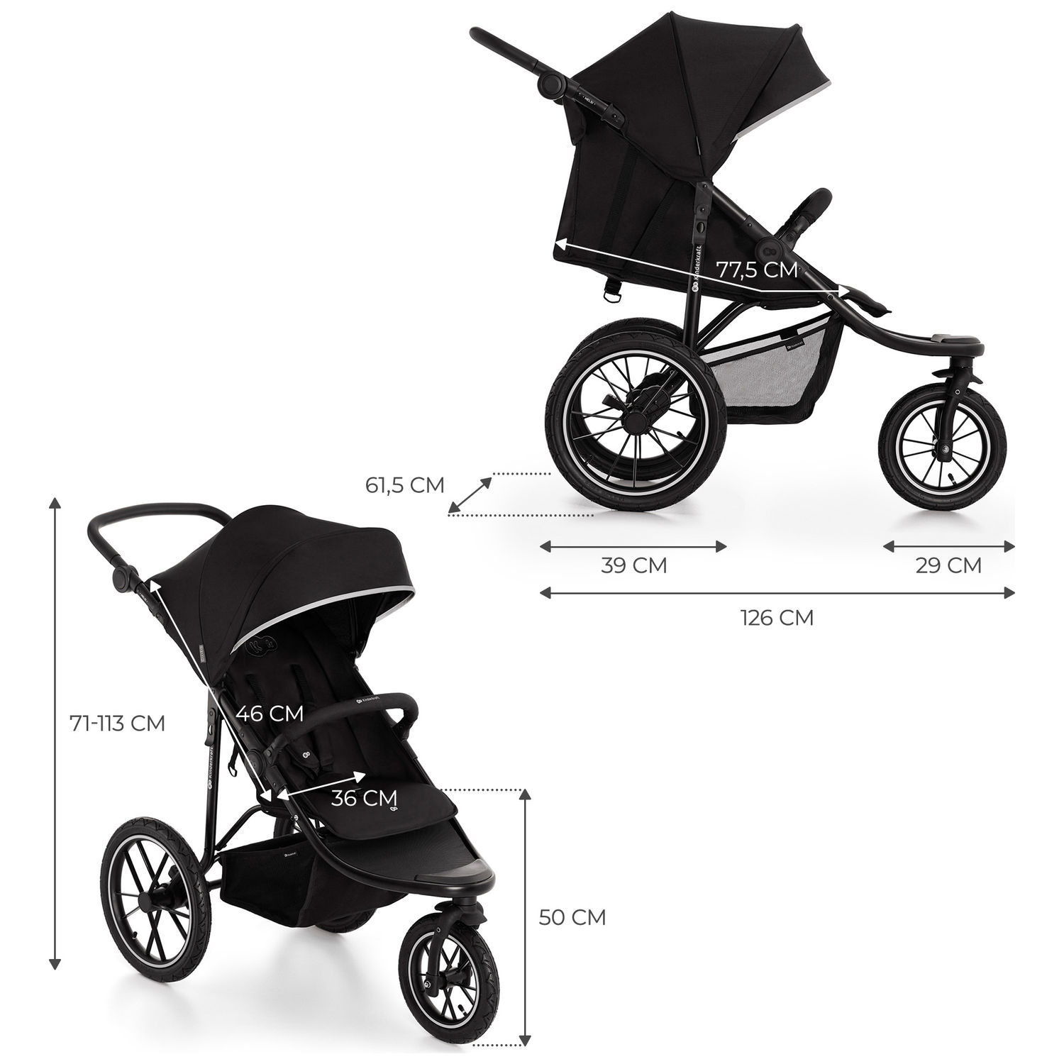 Poussette tout-terrain Helsi 2 Black (Kinderkraft) - Image 8