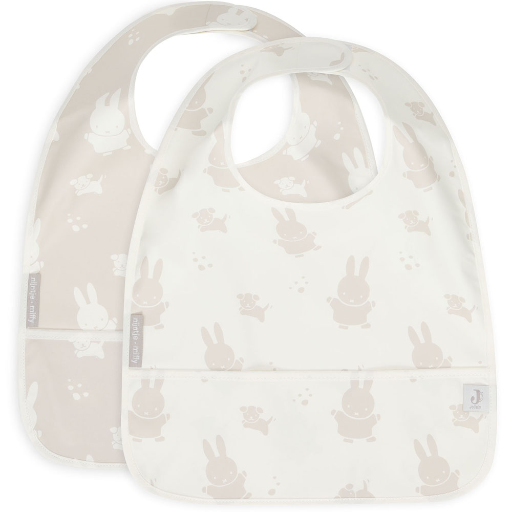 Jollein - Lot de 2 bavoirs plastifiés Miffy Snuffy Nougat