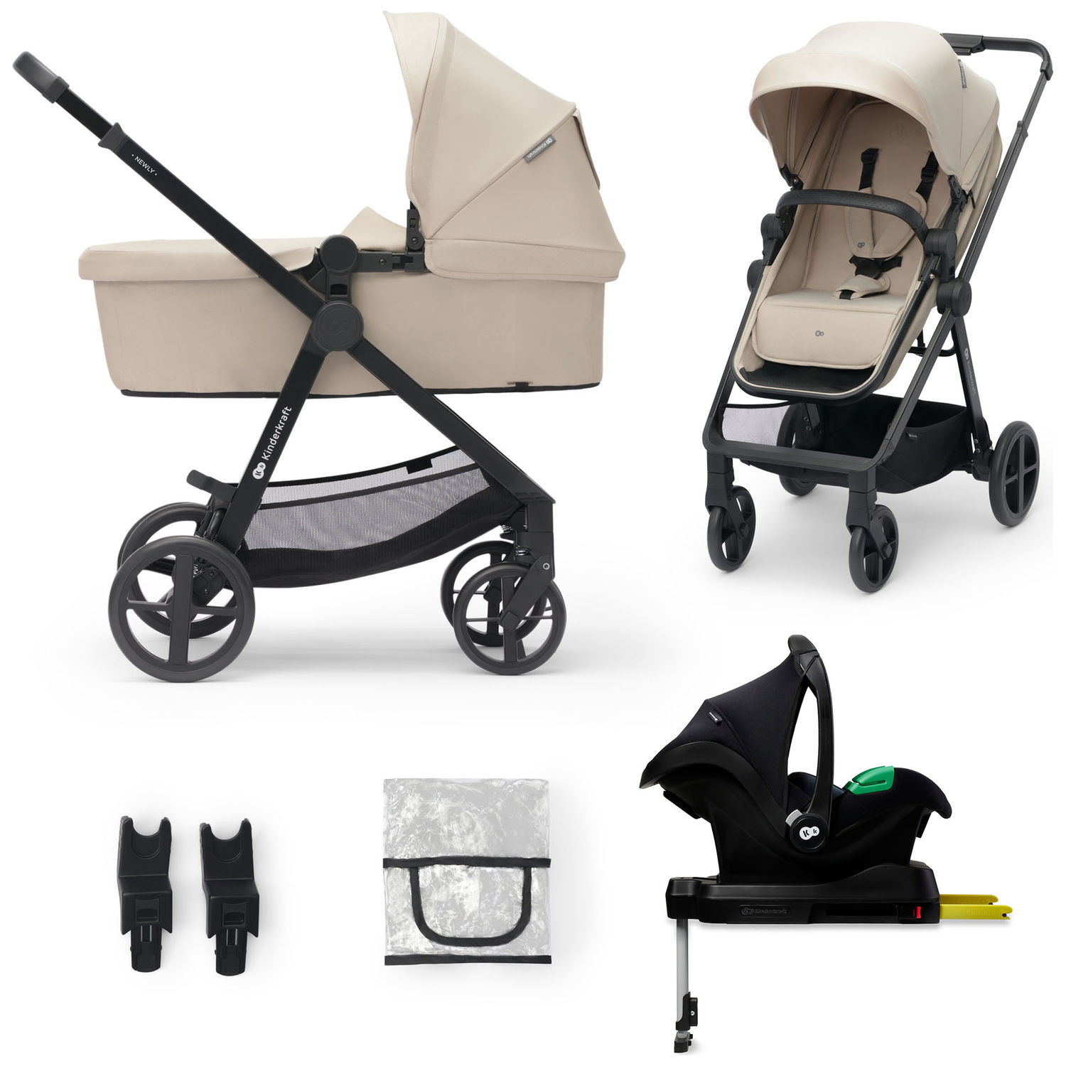 Kinderkraft - Poussette 4 en 1 Newly Sand Beige