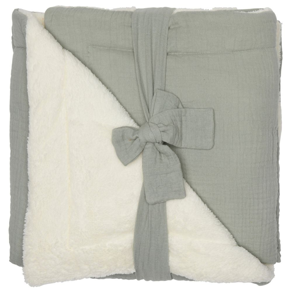 Bb&Co - Couverture polaire Mix & Match vert de gris (70 x 100 cm)