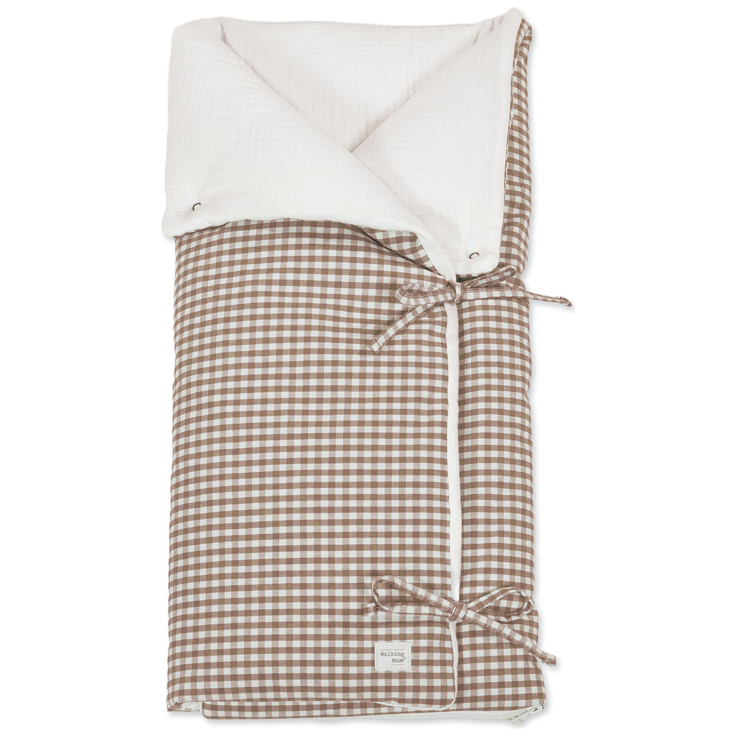 Walking Mum - Nid d'ange et couverture Praliné Vichy Moka TOG 2,5