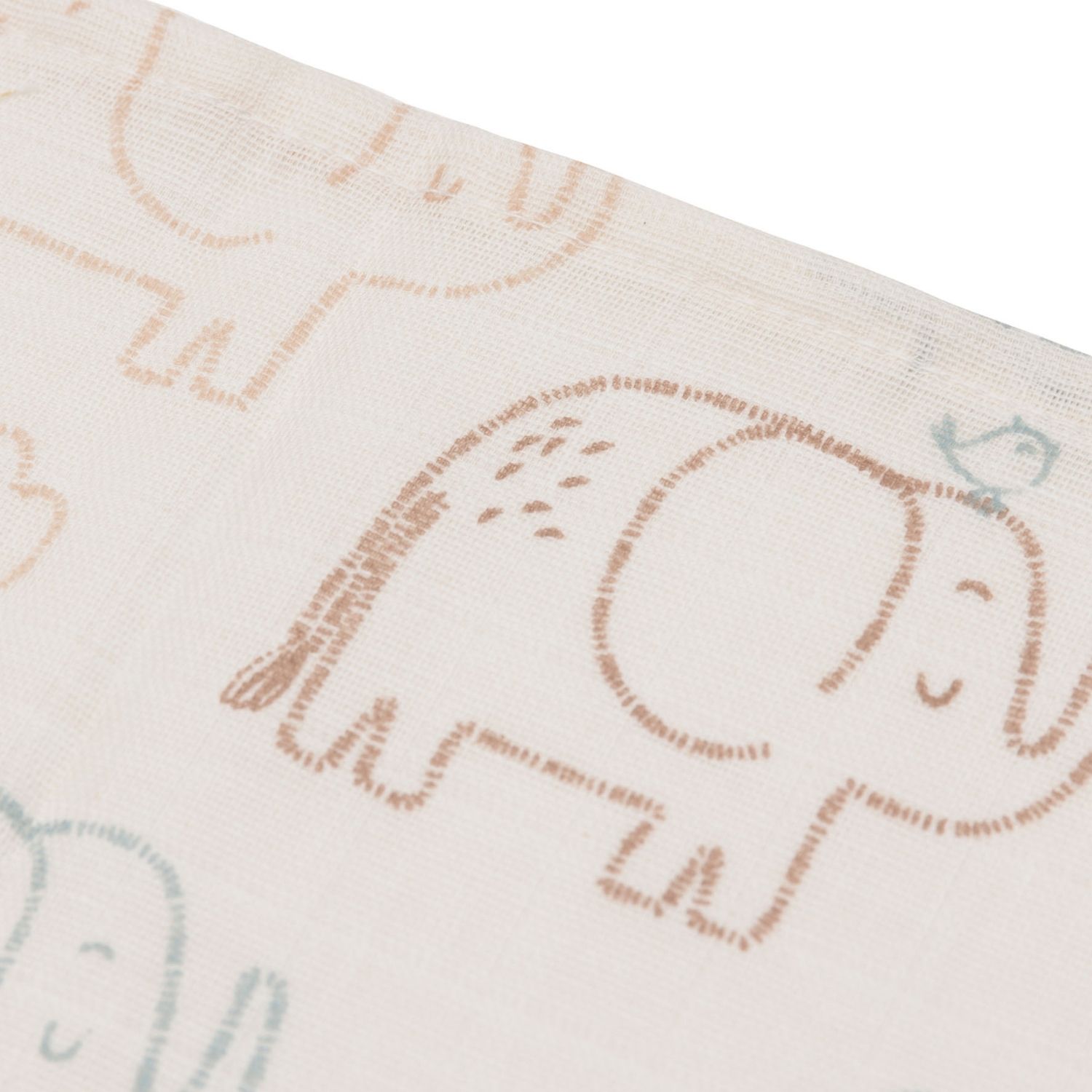 Lot de 3 mini langes en gaze de coton Elephant Tales (31 x 31 cm) (Jollein) - Image 5