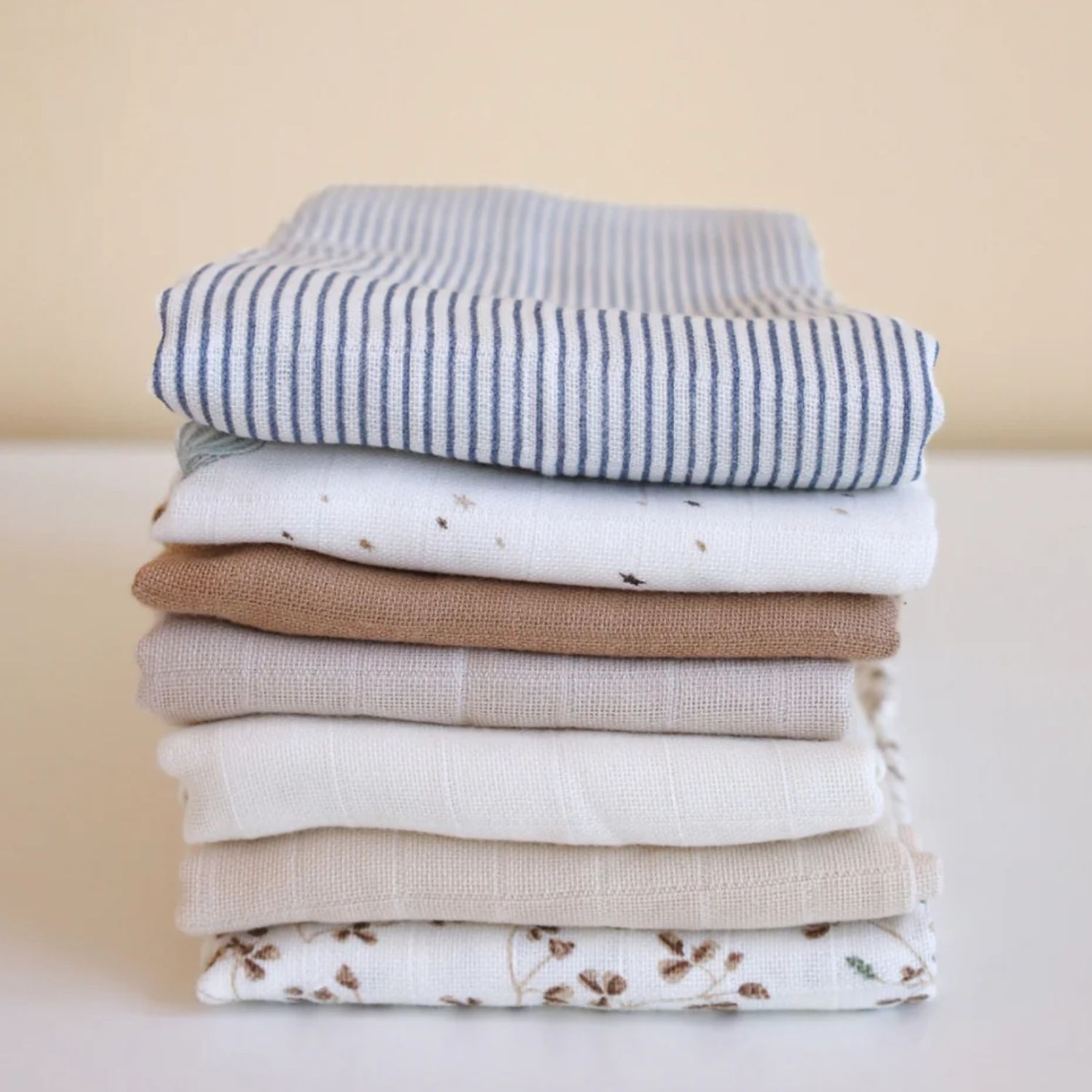 Cam Cam Copenhagen - Lot de 3 langes en mousseline Lierre (70 x 70 cm)