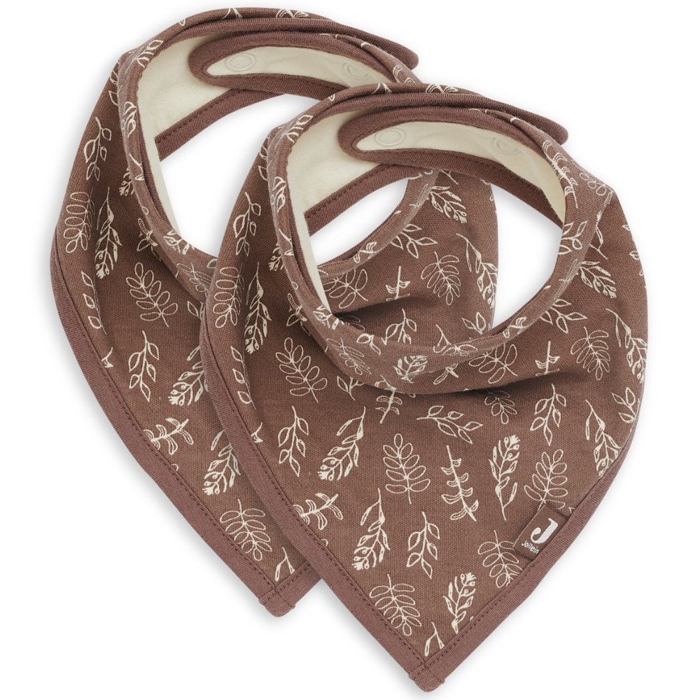 Jollein - Lot de 2 bavoirs bandana Meadow Chestnut