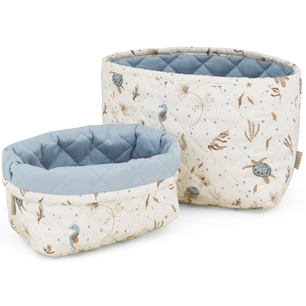 Cam Cam Copenhagen - Lot de 2 paniers de rangement matelassés Sea Garden