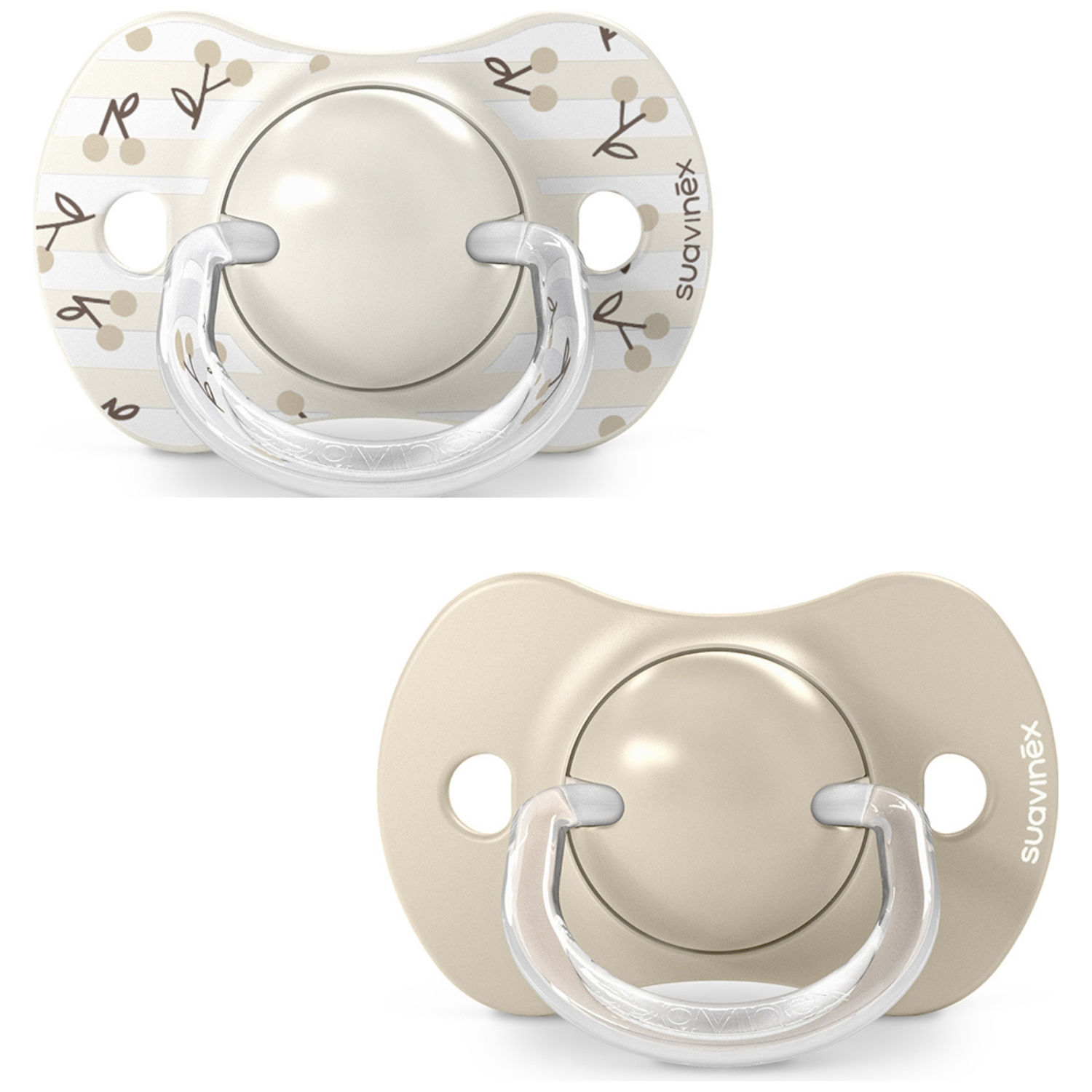 Suavinex - Lot de 2 sucettes symétriques SXPro Birdies Beige (0-6 mois)