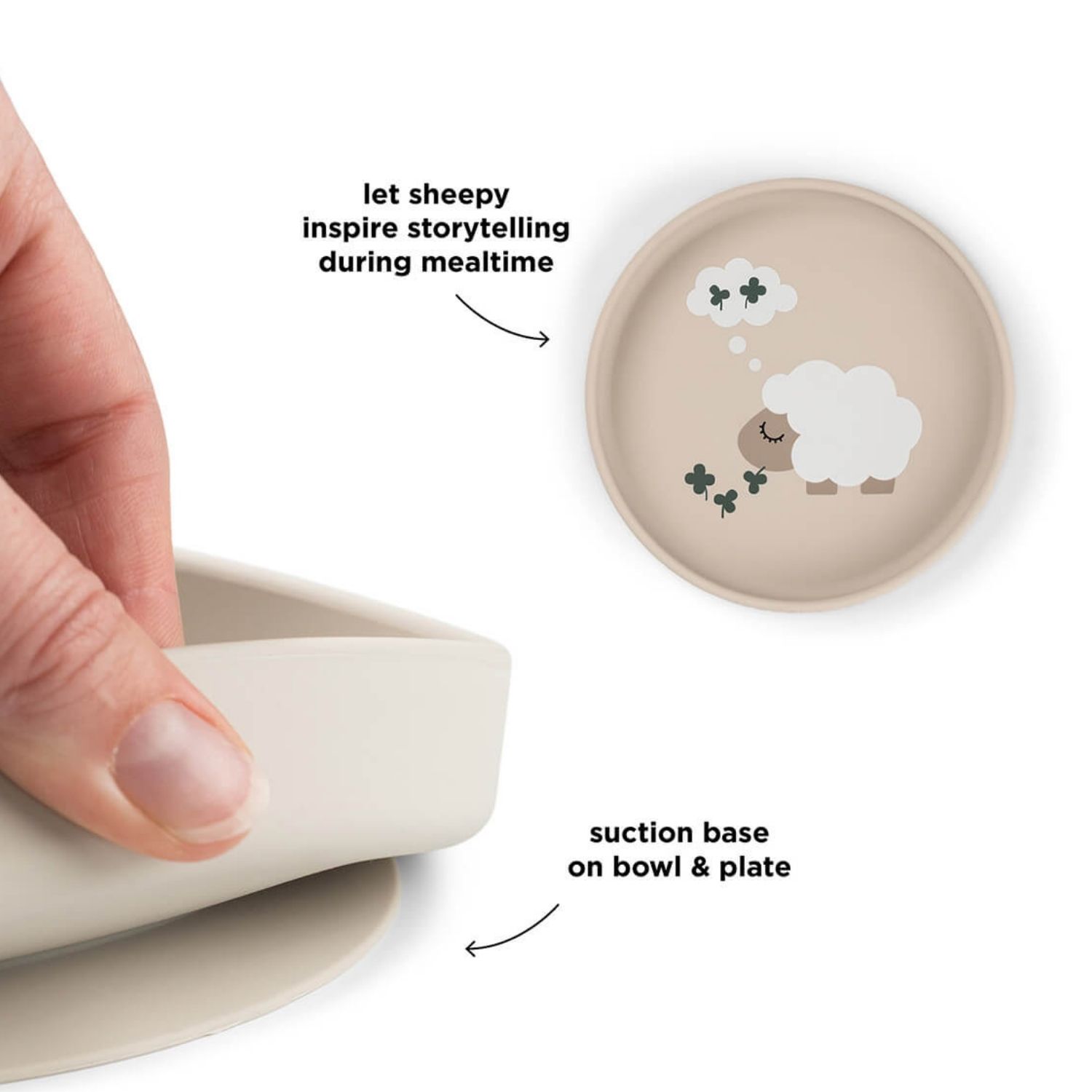 Assiette ventouse en silicone Tiny farm Sable (Done by deer) - Image 2