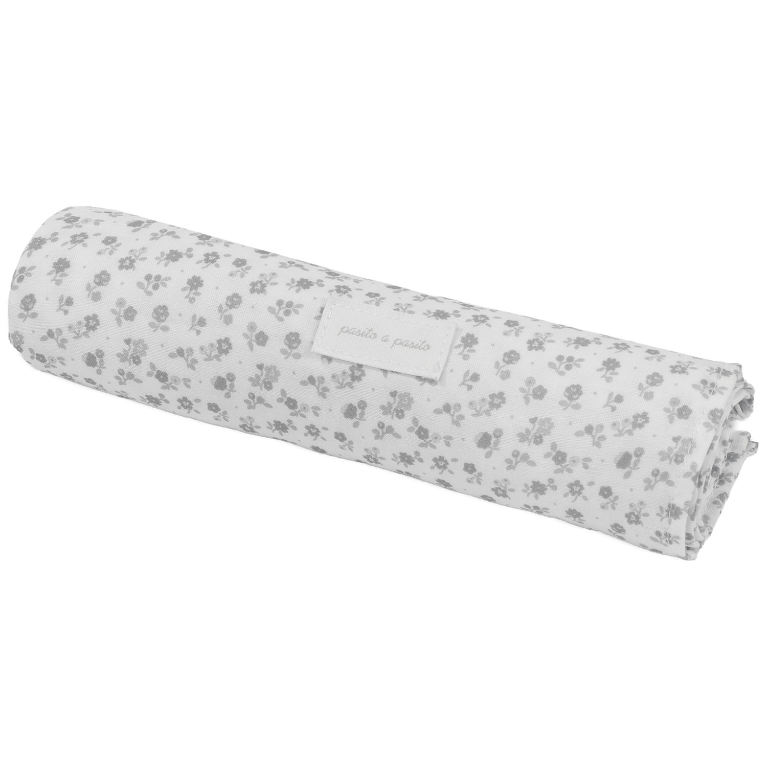 Drap housse pour nacelle et Lange Little Bloom Fleurs Gris (Pasito a pasito) - Image 1