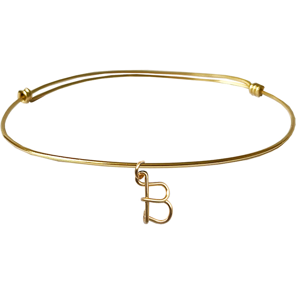 Padam Padam - Jonc initial Lovely Hoop goldfilled jaune (personnalisable)