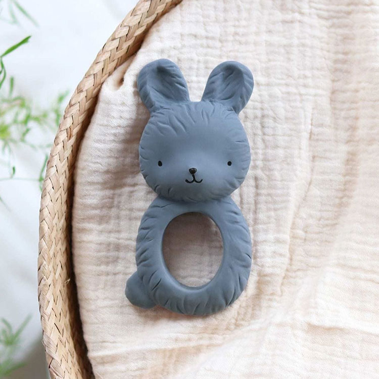 Anneau de dentition Lapin bleu anthracite (A Little Lovely Company) - Image 2