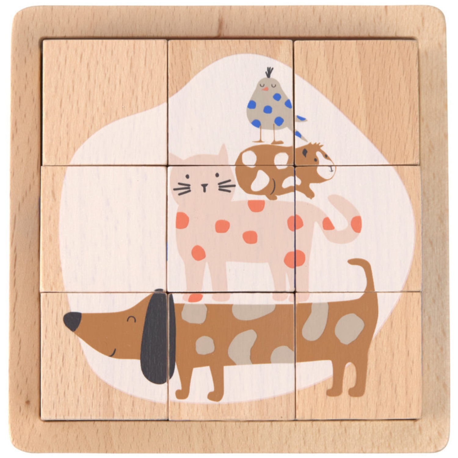 Lassig - Cube Puzzle en bois Little Mateys