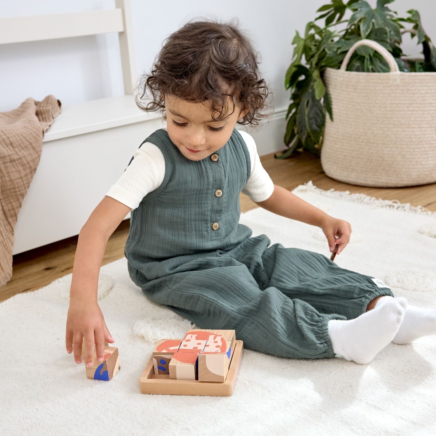 Cube Puzzle en bois Little Mateys (Lassig) - Image 1