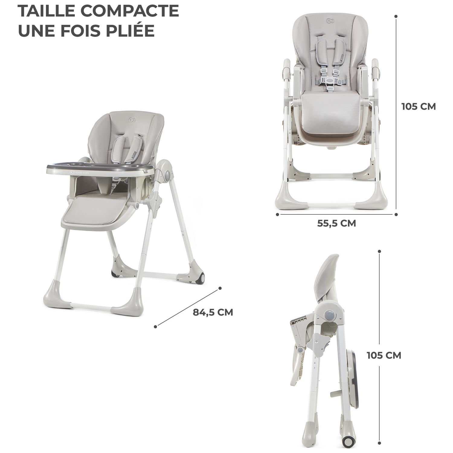 Chaise haute Yummy Grey (Kinderkraft) - Image 3