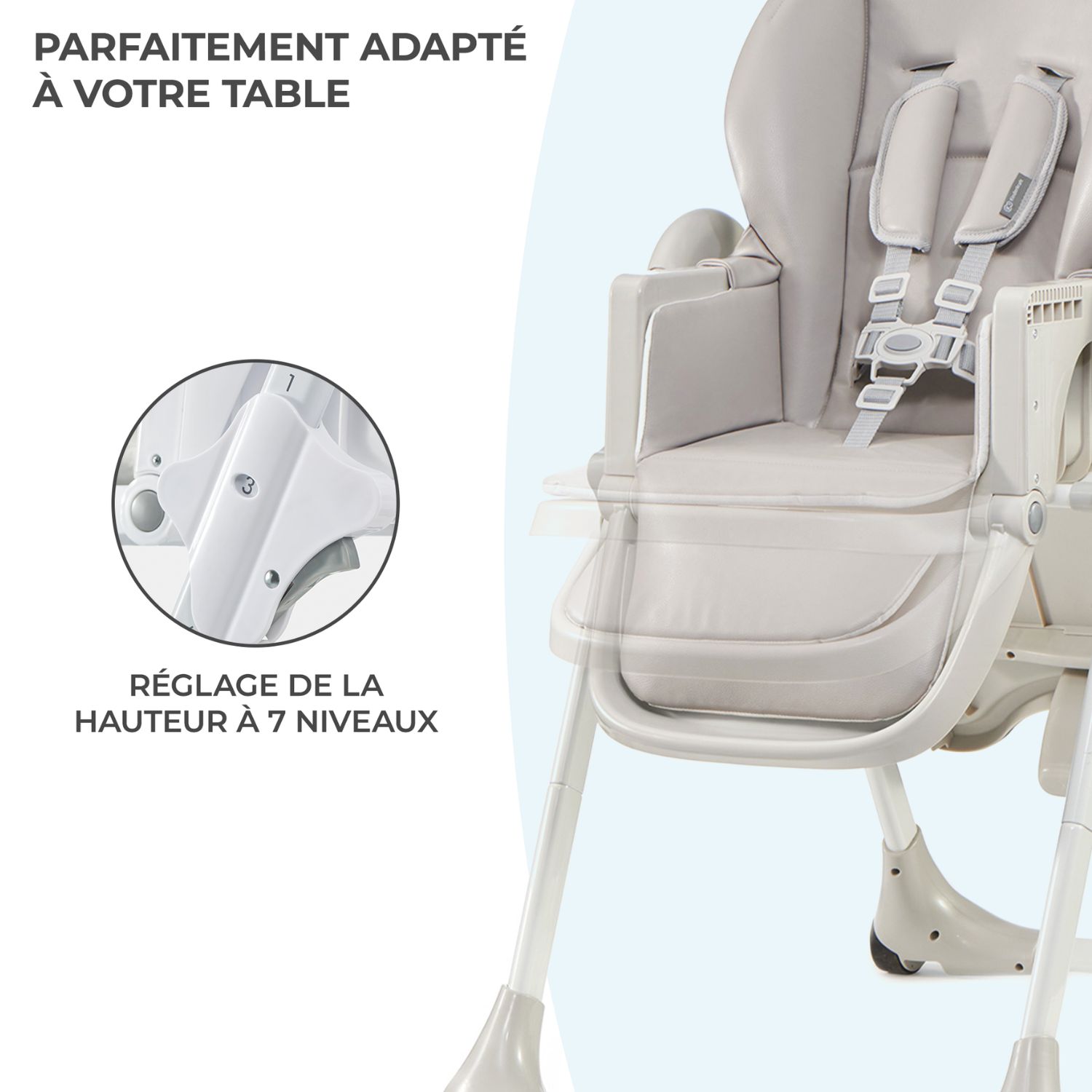 Chaise haute Yummy Grey (Kinderkraft) - Image 4