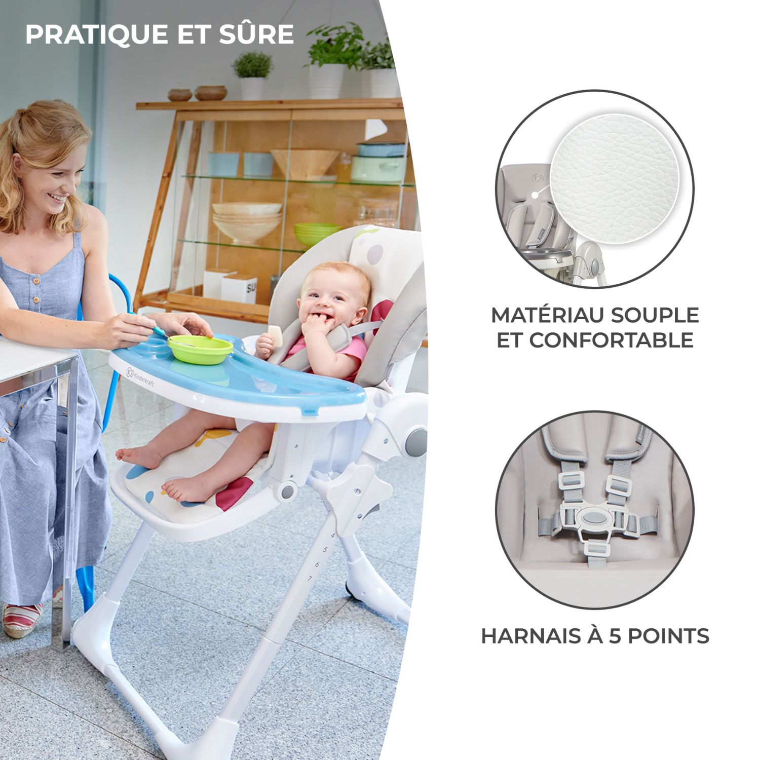 Chaise haute Yummy Grey (Kinderkraft) - Image 6
