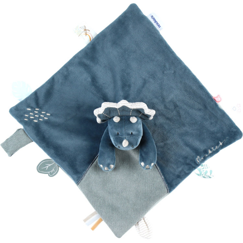Noukie's - Doudou plat attache sucette Ops le tricératops TSO