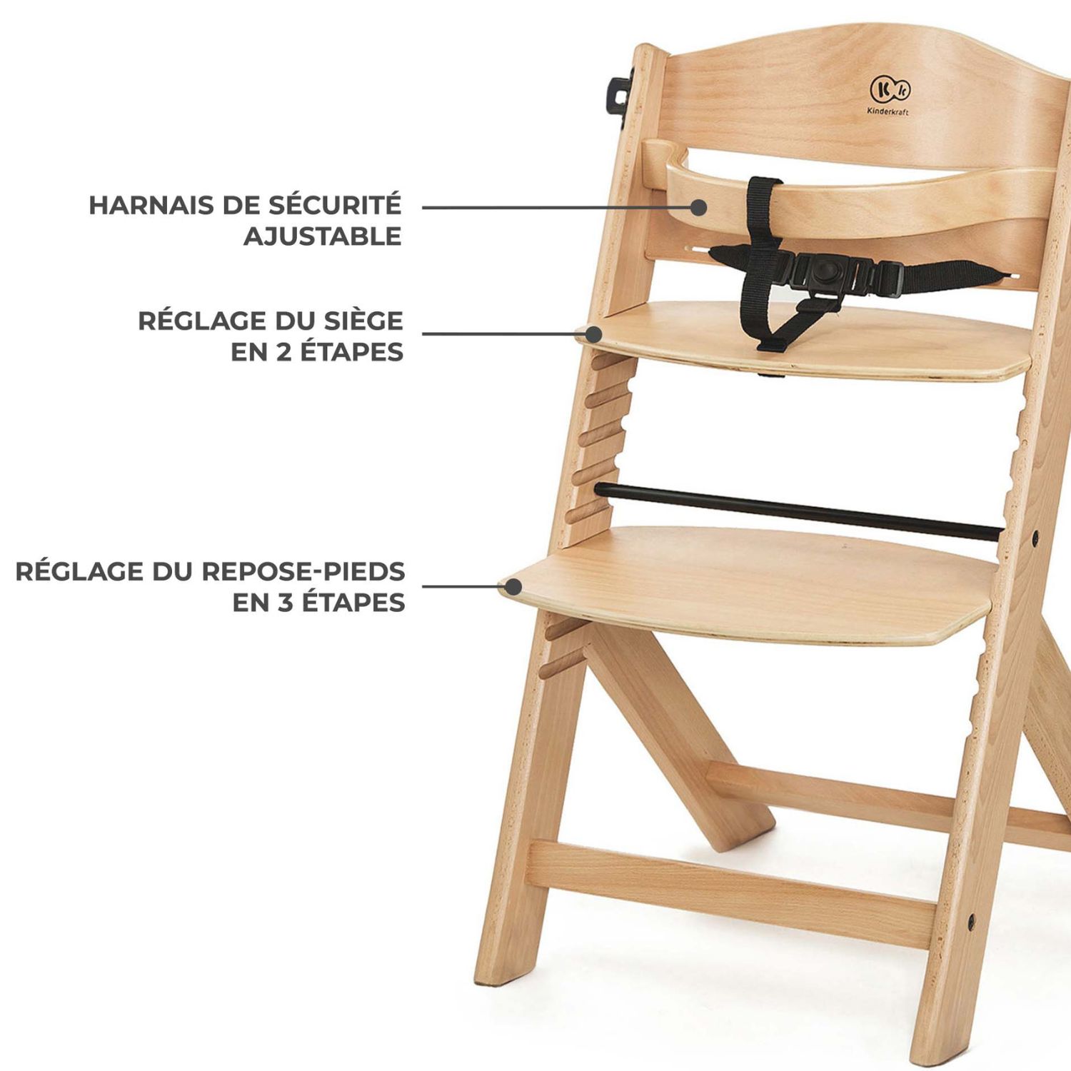 Chaise haute évolutive Enock Natural (Kinderkraft) - Image 9