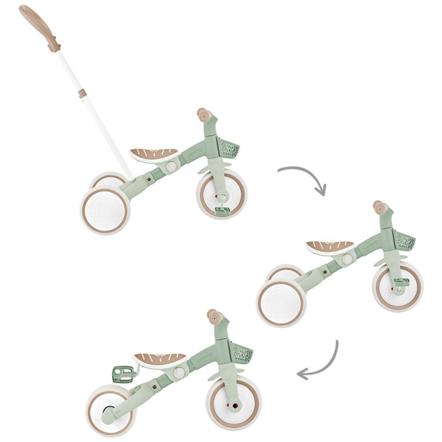 Tricycle évolutif Learning trike plus 3 en 1 eco-logic Vert Sauge (Globber) - Image 8