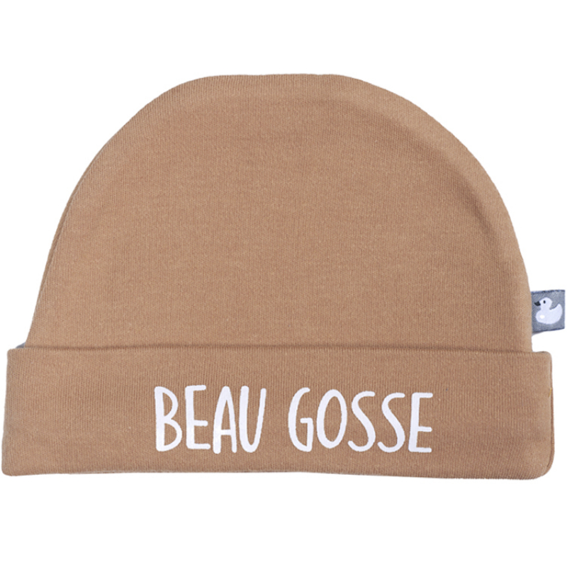 BB & Co - Bonnet de naissance en coton Beau gosse camel