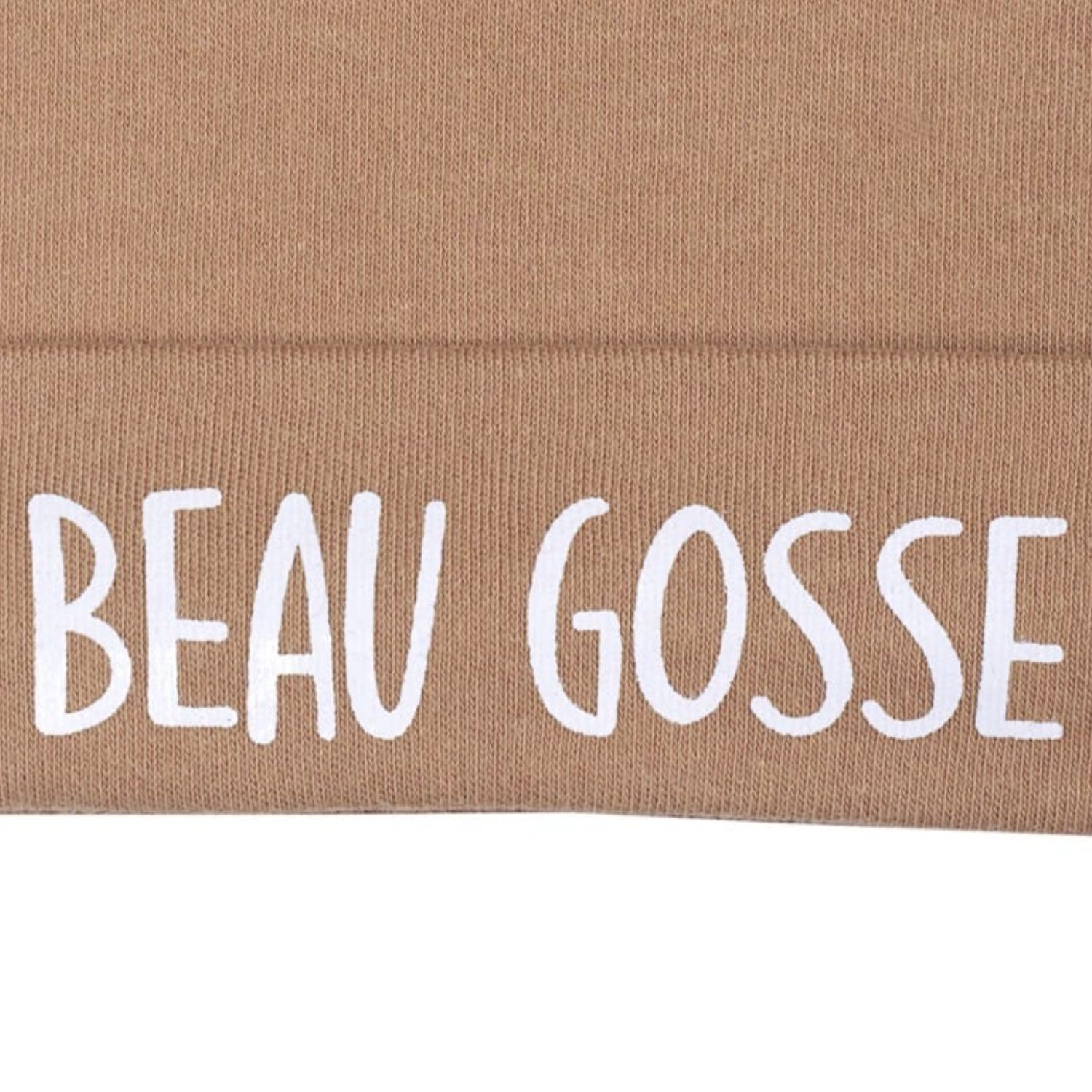 Bonnet de naissance en coton Beau gosse camel (Bb&Co) - Image 1