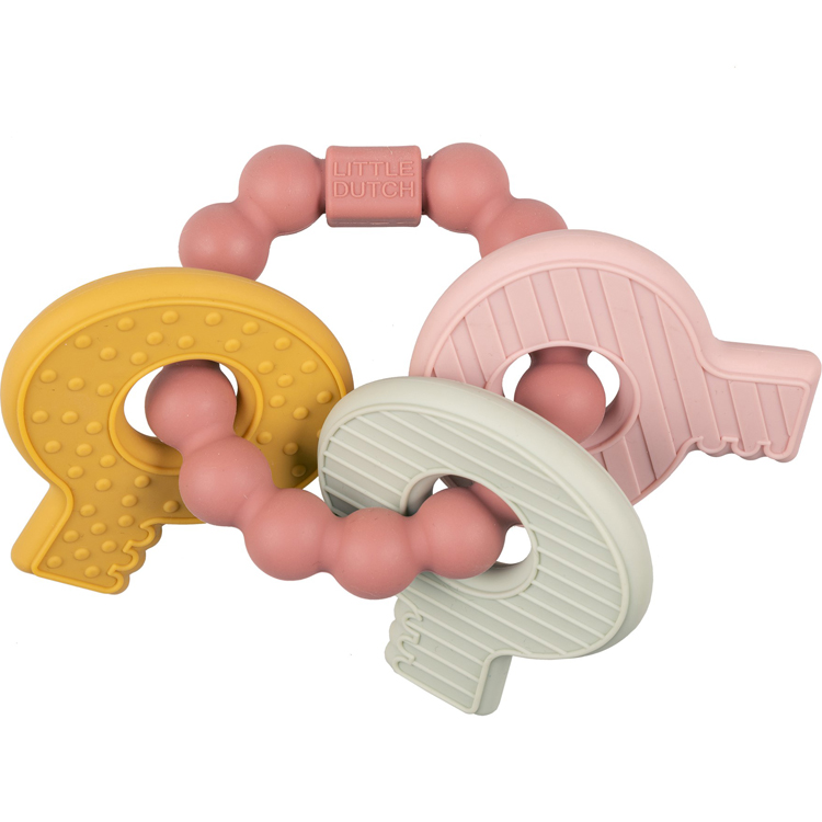 Hochet de dentition trousseau de clefs rose (Little Dutch) - Image 4