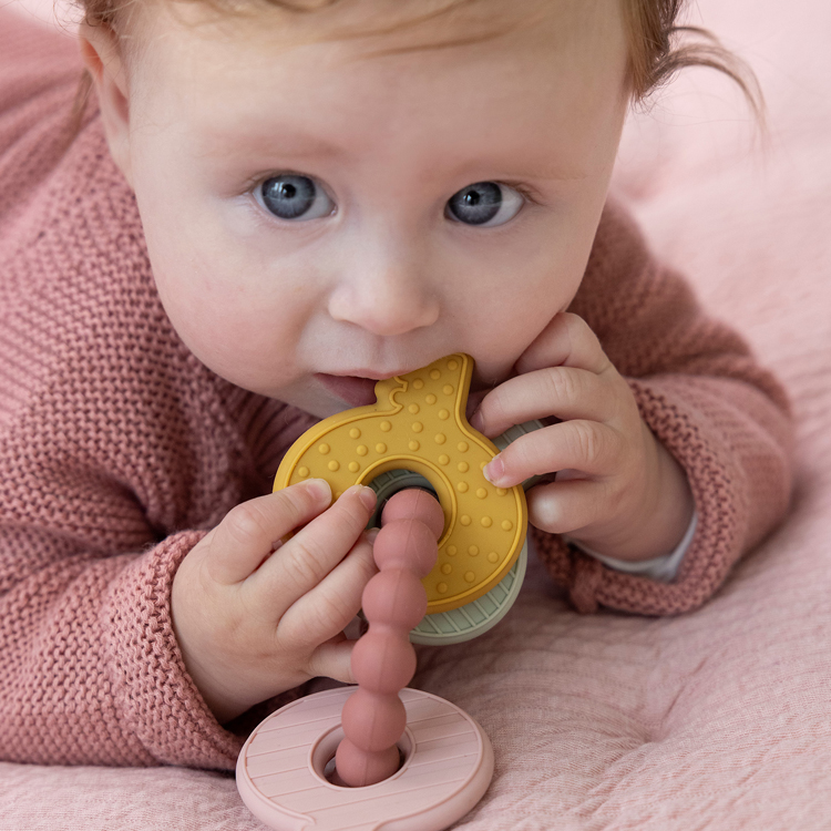 Hochet de dentition trousseau de clefs rose (Little Dutch) - Image 2