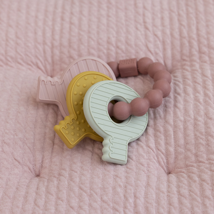 Hochet de dentition trousseau de clefs rose (Little Dutch) - Image 3
