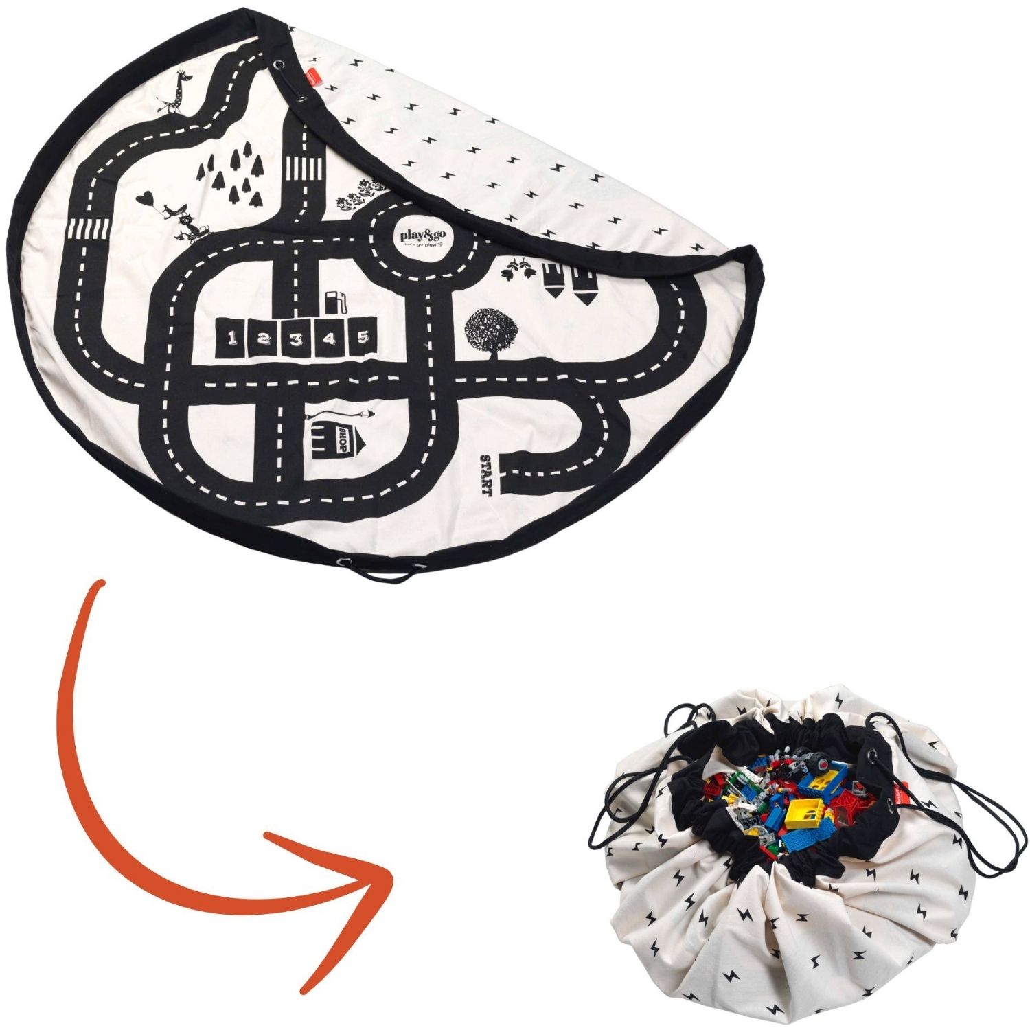 Sac à jouets 2 en 1 réversible Noomad Original Roadmap (Play & Go) - Image 1
