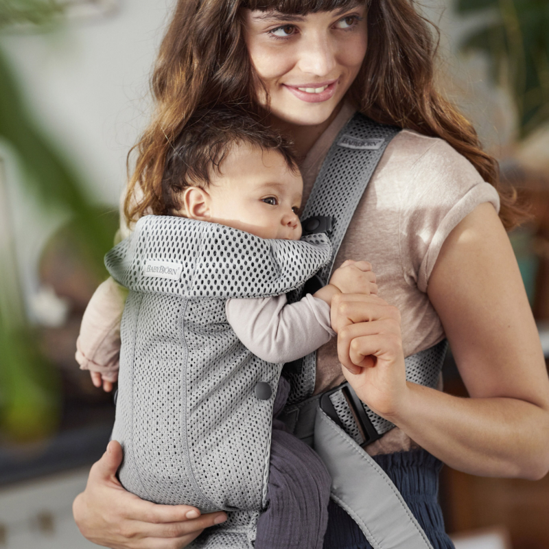 Porte bébé Mini tissu Mesh 3D gris (BabyBjörn) - Image 2