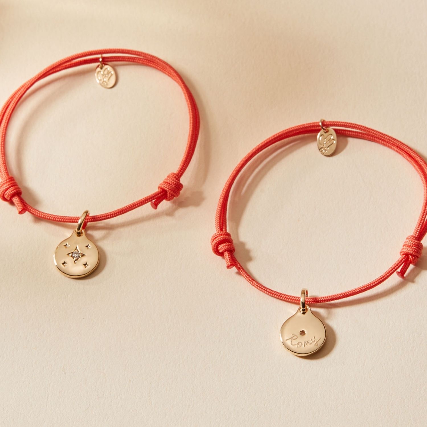 Bracelet Mini Étoile Cristal personnalisé (plaqué or 18 carats) (Merci Maman) - Image 3