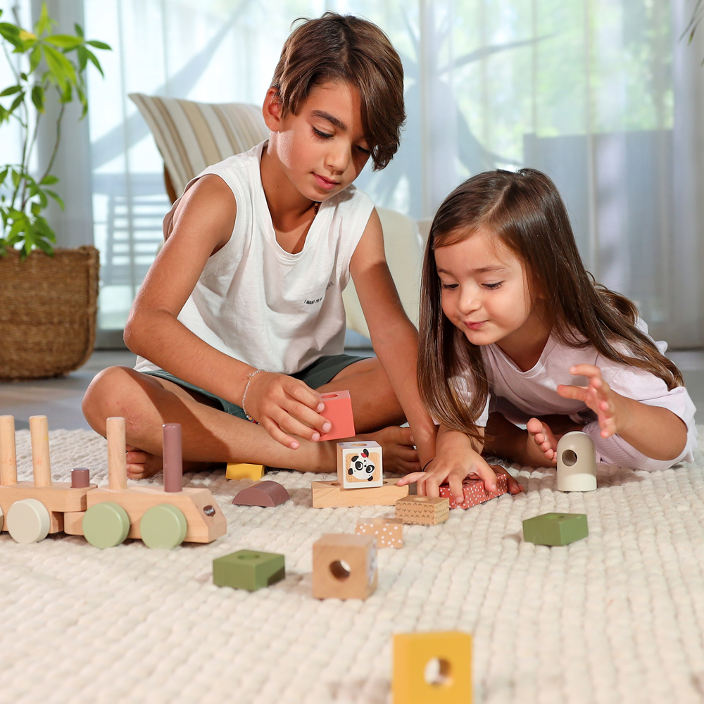 Train de construction en bois Boho Chic (Tiny Love) - Image 2