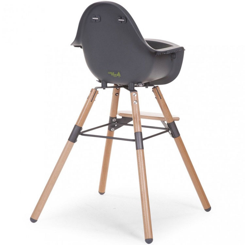 Chaise haute en bois naturel Evolu 2 gris (Childhome) - Image 5