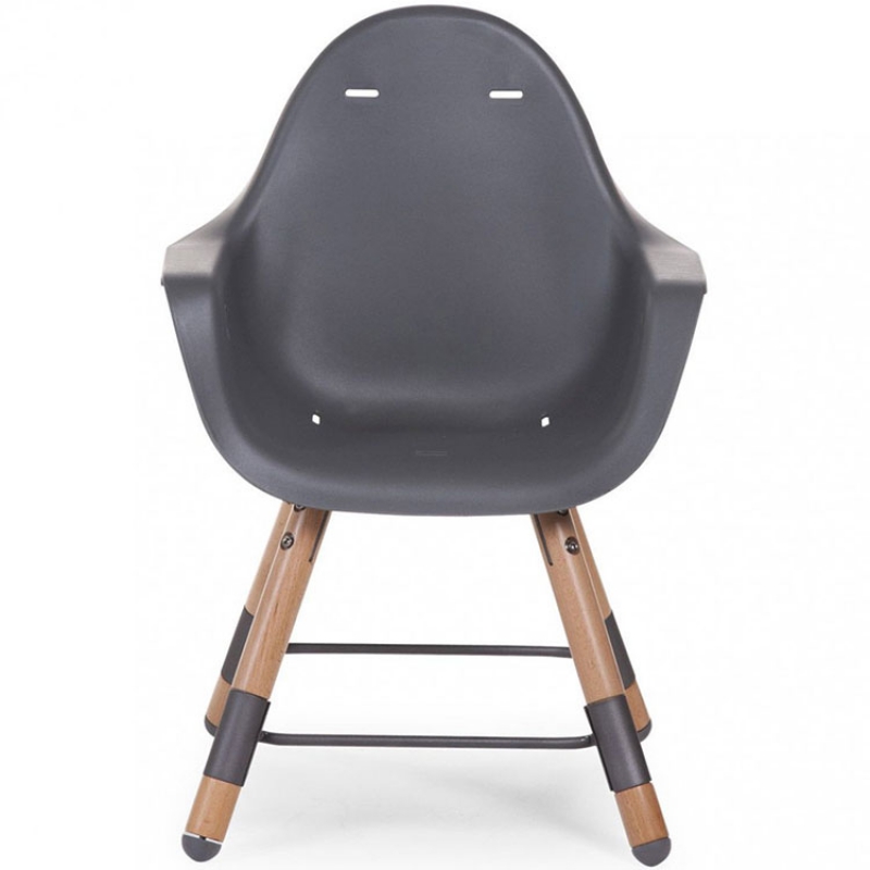 Chaise haute en bois naturel Evolu 2 gris (Childhome) - Image 6