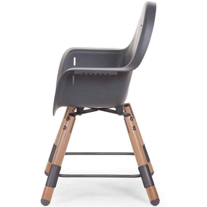 Chaise haute en bois naturel Evolu 2 gris (Childhome) - Image 7