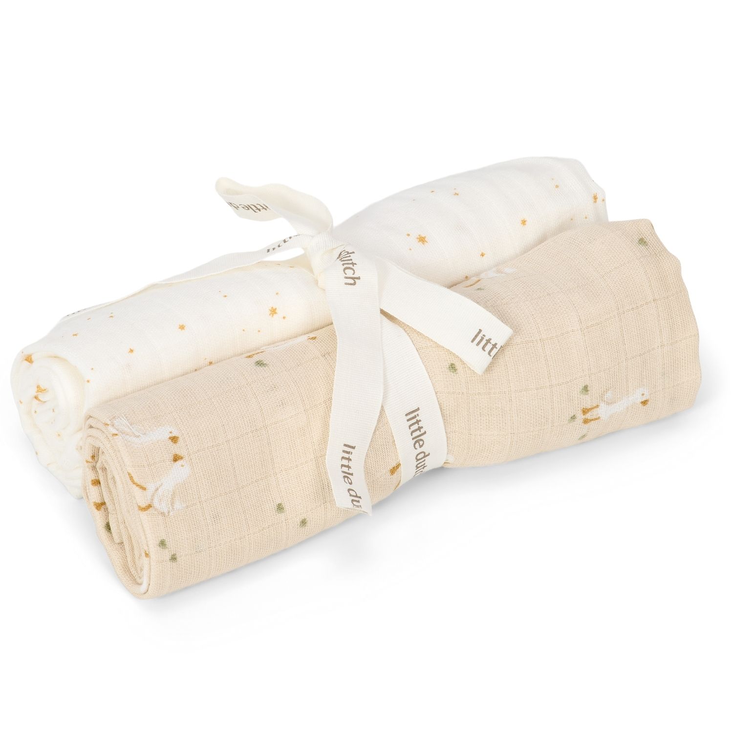 Little Dutch - Set de 2 langes en gaze de coton Little Goose (70 x 70 cm)