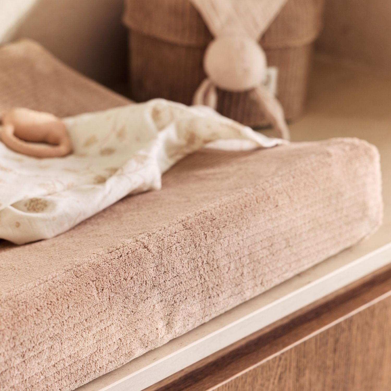 Housse matelas à langer en jersey Cloudy Rib Milky Coffee (50 x 70 cm) (Jollein) - Image 2