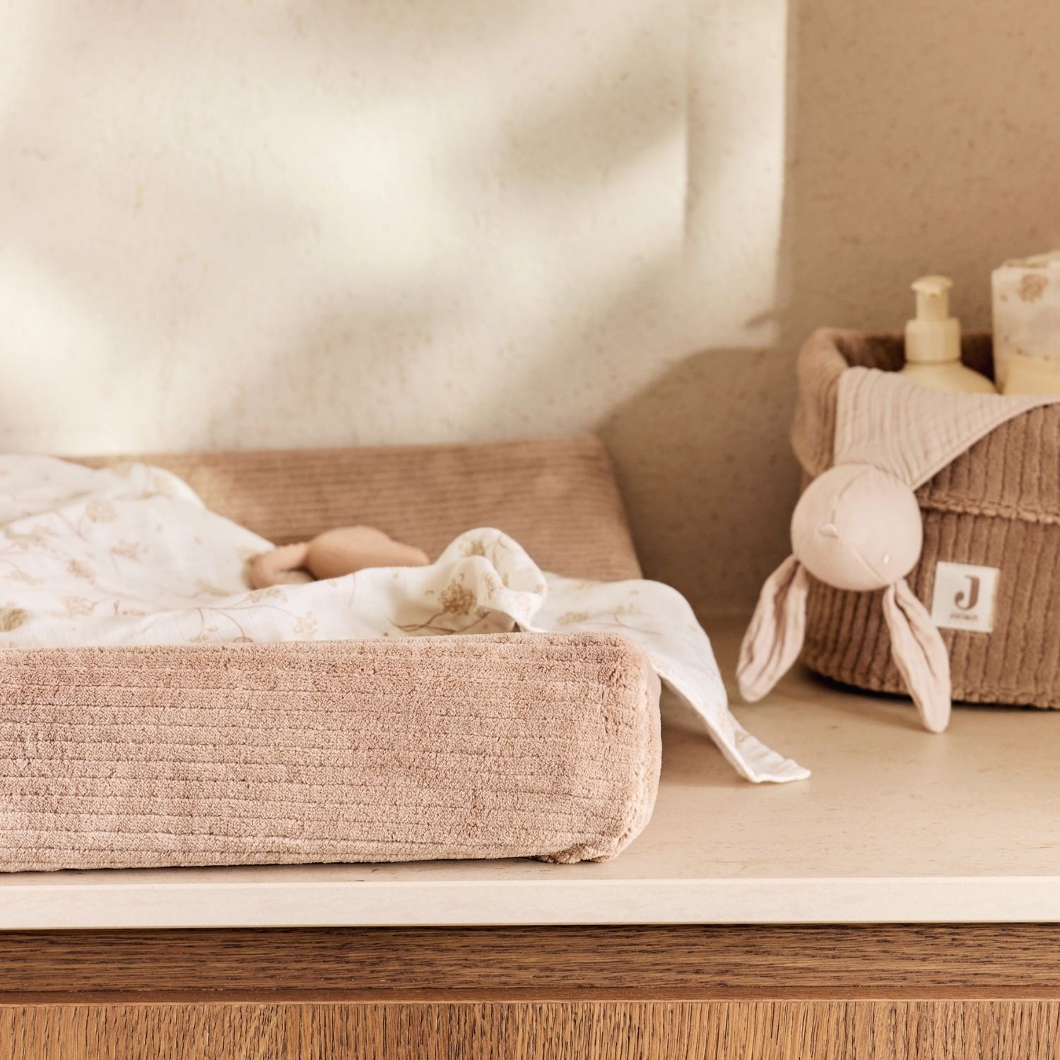 Housse matelas à langer en jersey Cloudy Rib Milky Coffee (50 x 70 cm) (Jollein) - Image 4