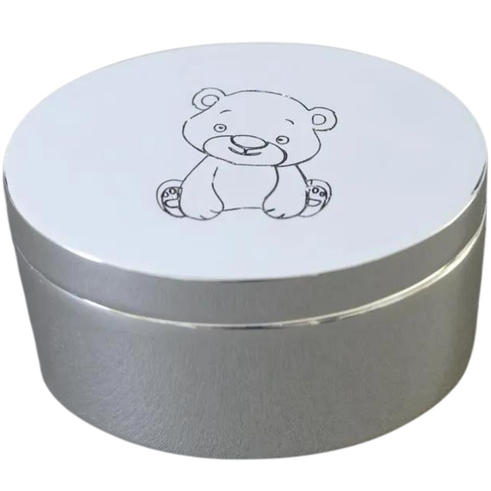 Boîte à dents Ourson (métal argenté)