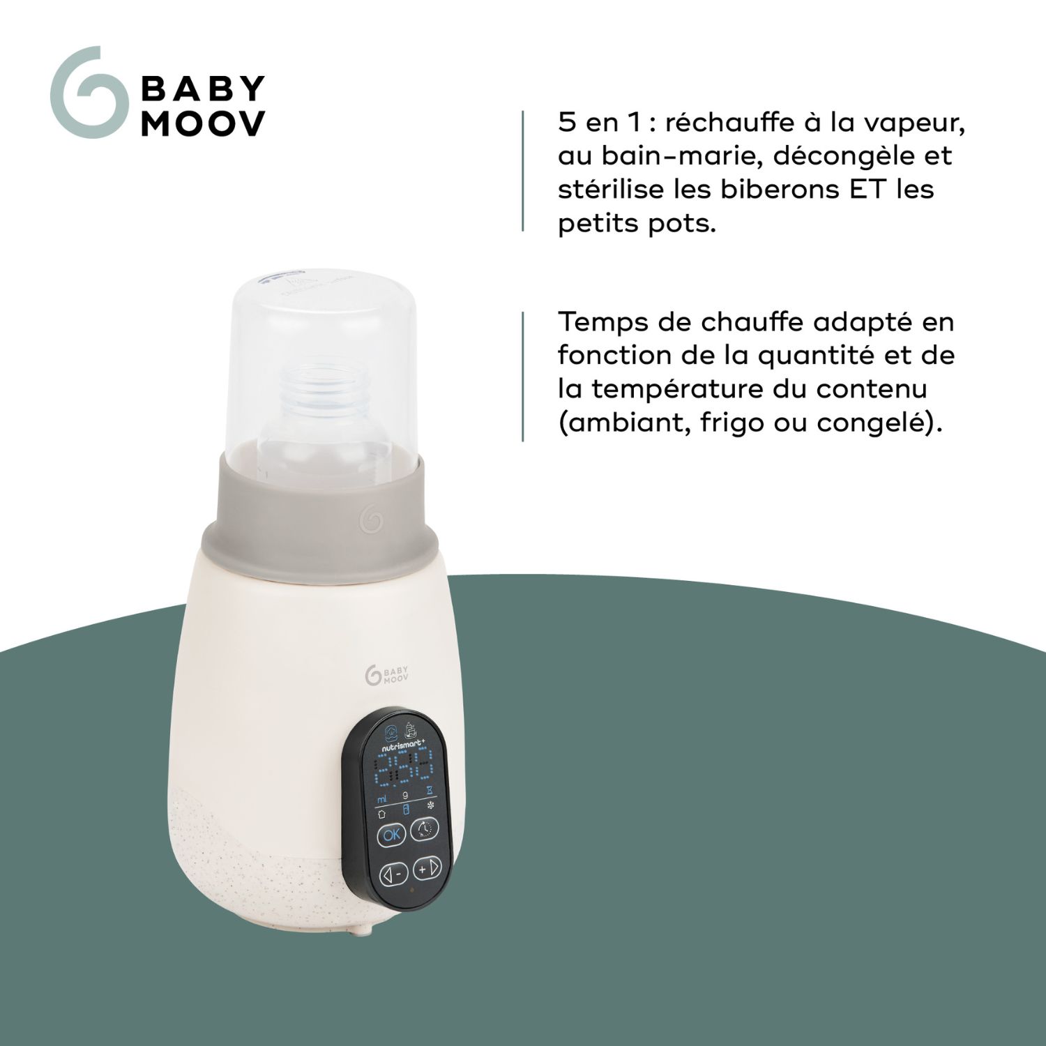 Chauffe biberon Nutrismart + Mineral Beige (Babymoov) - Image 2