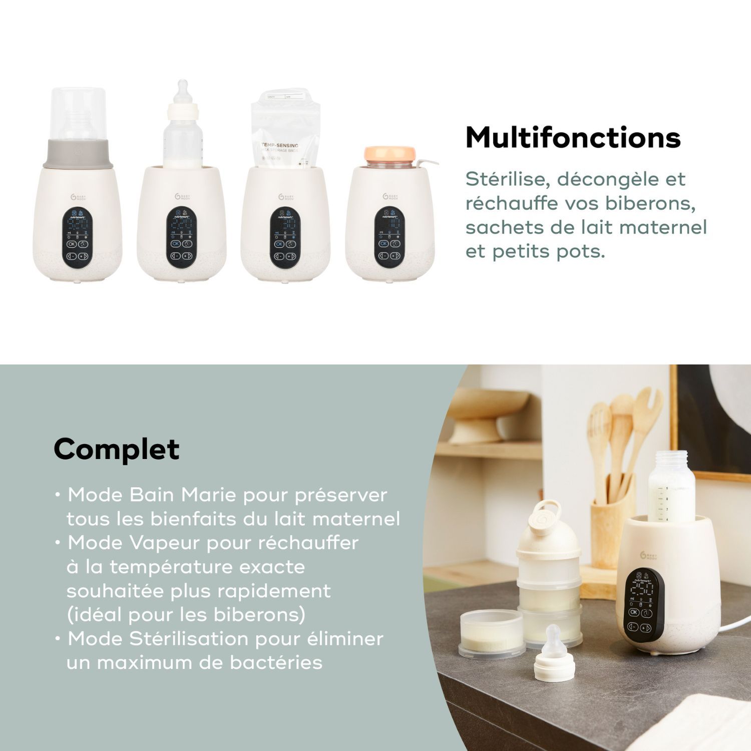Chauffe biberon Nutrismart + Mineral Beige (Babymoov) - Image 5