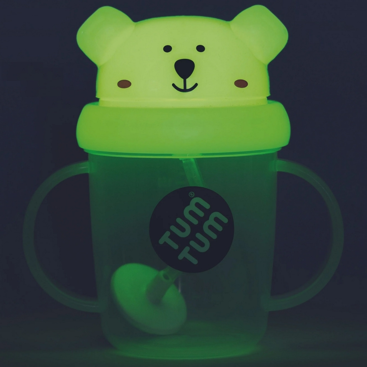 Tasse antifuite avec paille lestée Ours phosphorescente (200 ml) (Tum Tum) - Image 2