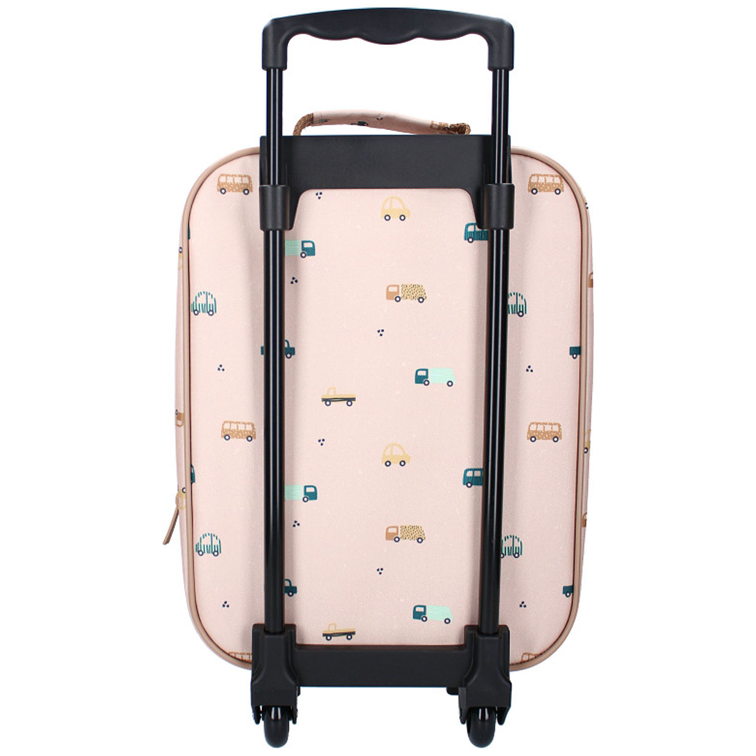 Valise à roulettes enfant Voitures beige (Kidzroom) - Image 1